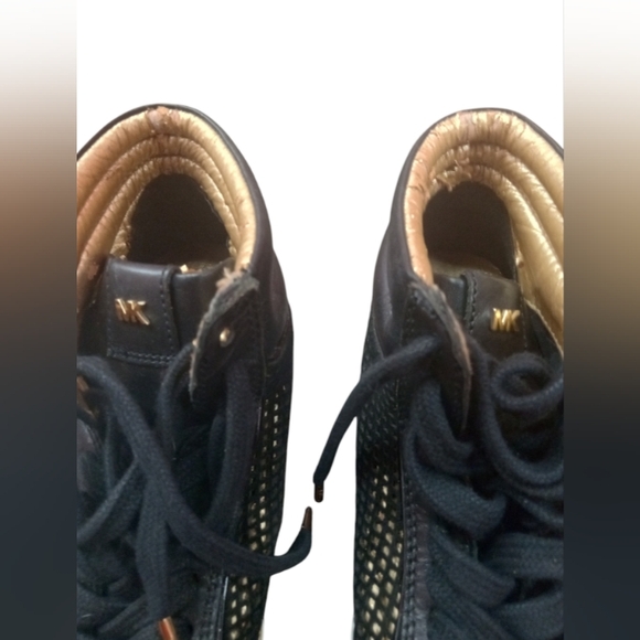 Michael Kors Kyle Black Leather High Top Sneakers Women's Size 7 - Picture 5 of 6